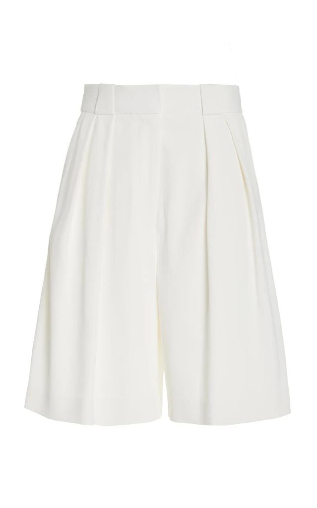 Khaite Khaite - Rillo Pleated Crepe Knee-Length Shorts - Ivory - US 6 - Moda Operandi 1