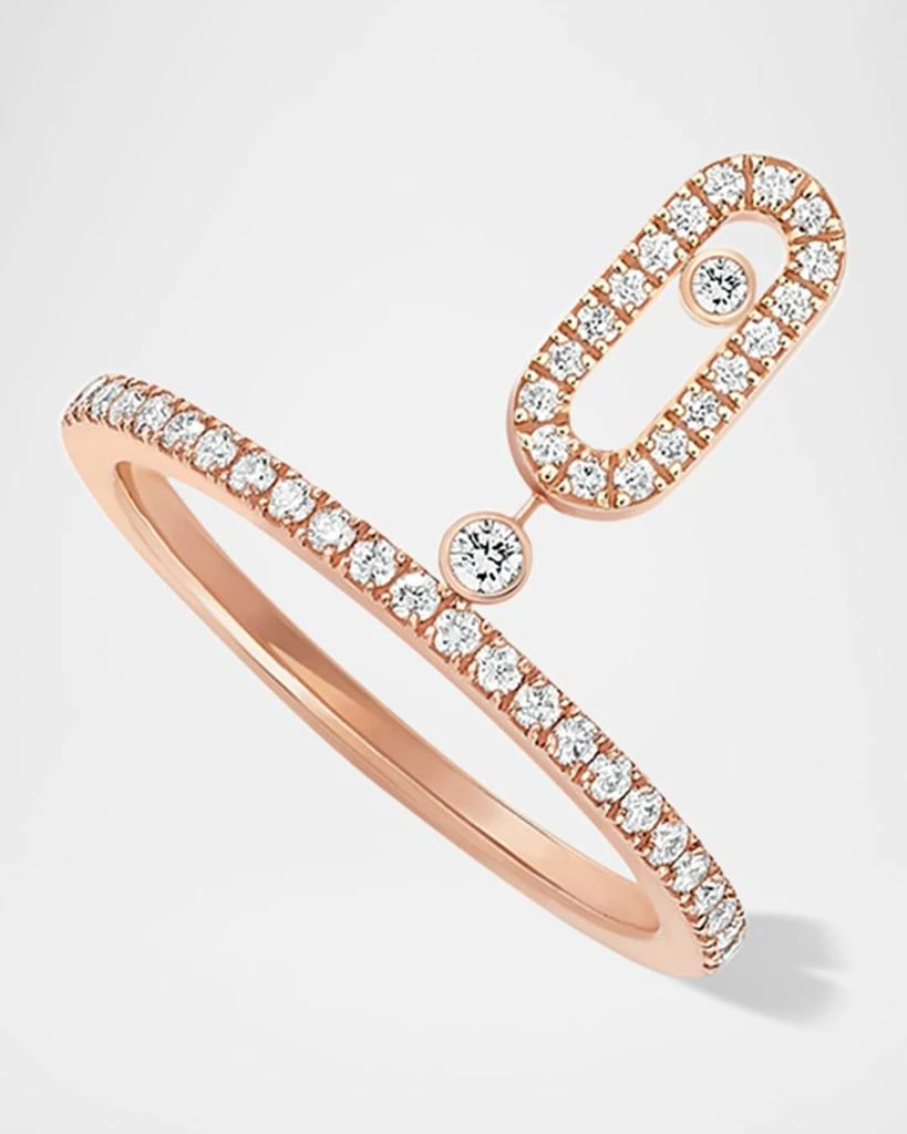 Messika MOVE UNO 18K PINK GOLD PAVE DROP DIAMOND RING 1