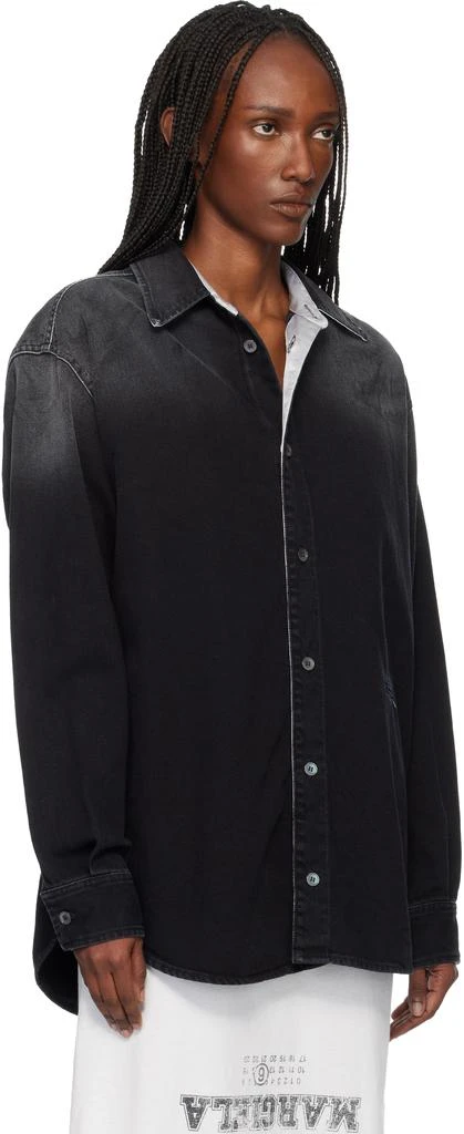 MM6 Black Long-Sleeved Denim Shirt 2