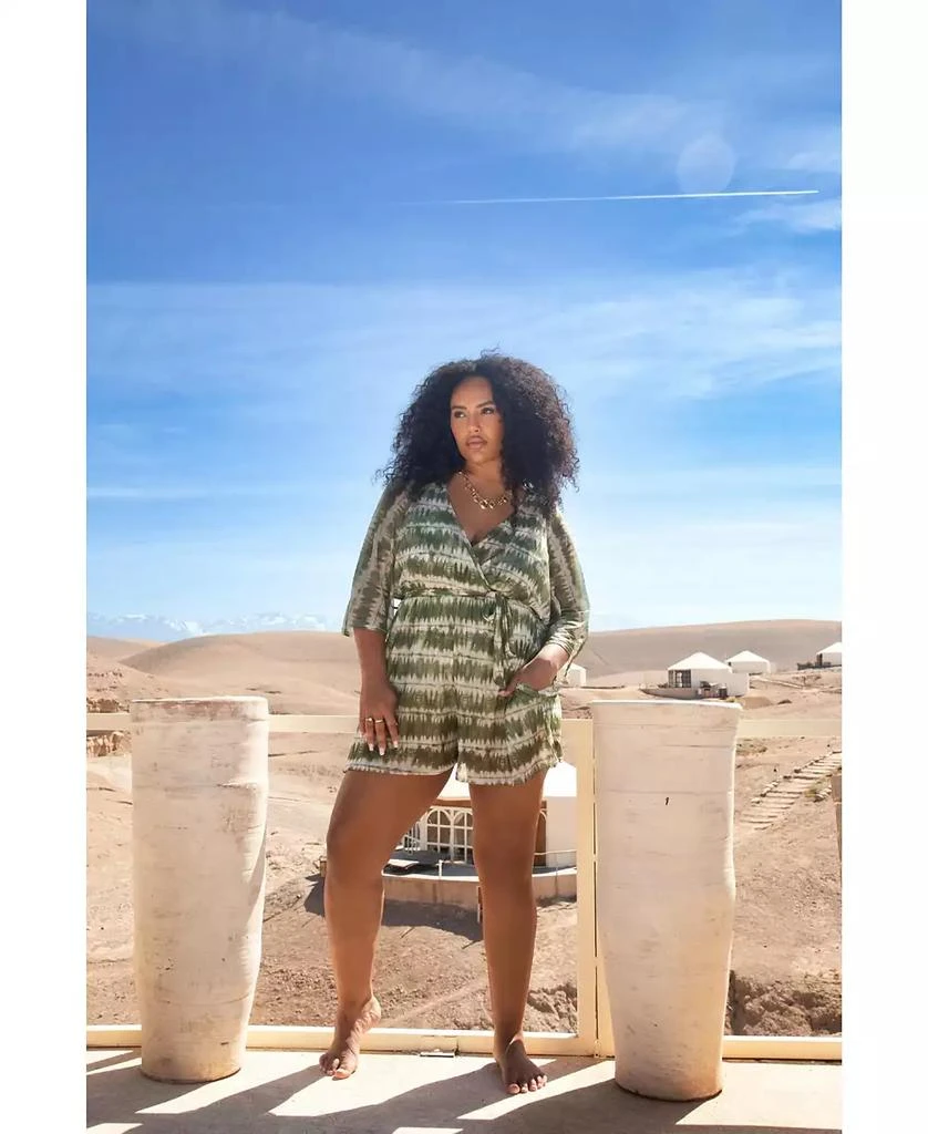 FASHION-SZN CURVE Women's Textured Resort Playsuit With Belt 4