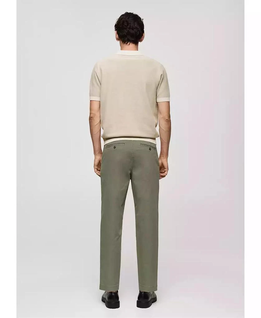 Mango Men's Pleated Cotton Trousers 6