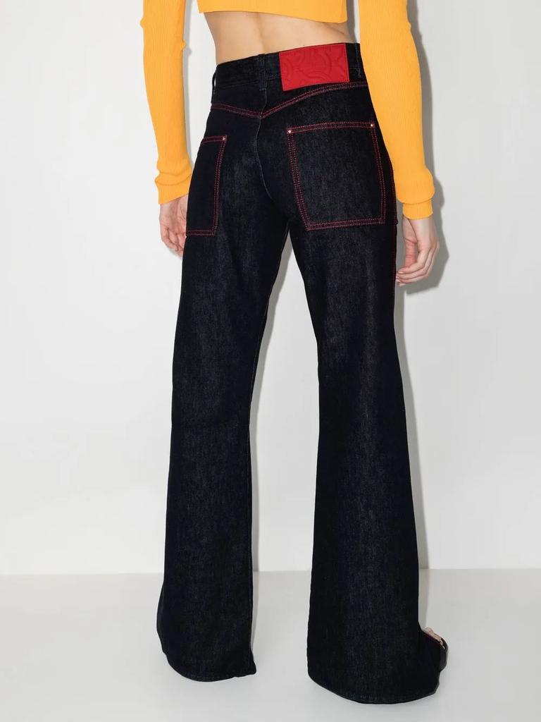 Salvatore Ferragamo Ferragamo Front-Slit Wide-Leg Jeans
