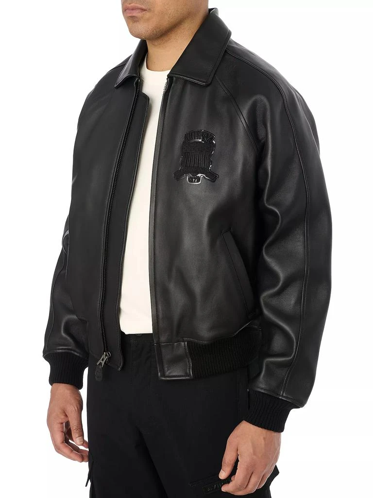 Avirex Black Icon Leather Bomber Jacket 6