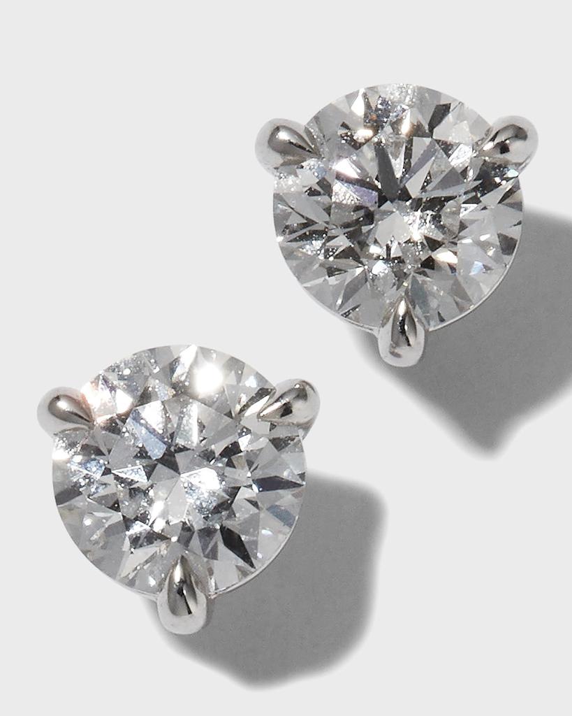 Memoire Platinum Diamond Stud Earrings, 1 tcw