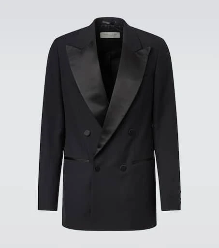 Dries Van Noten Double-breasted wool and silk suit jacket 1