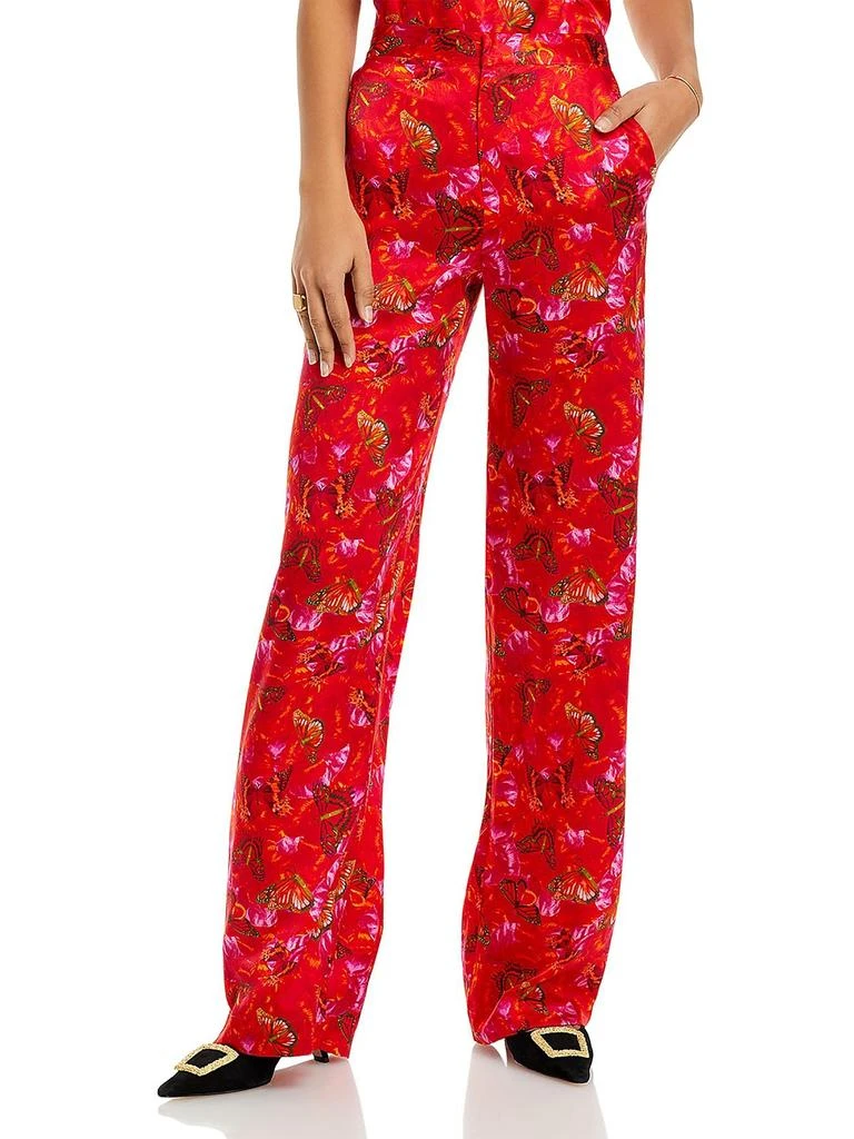 L'Agence Womens High Rise Printed Straight Leg Pants 1