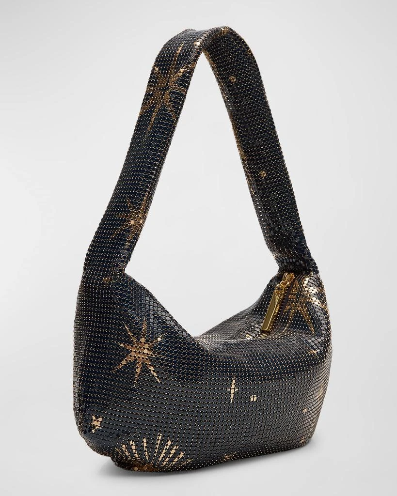 Whiting 
Davis Diana Star-Print Mesh Hobo Bag 6