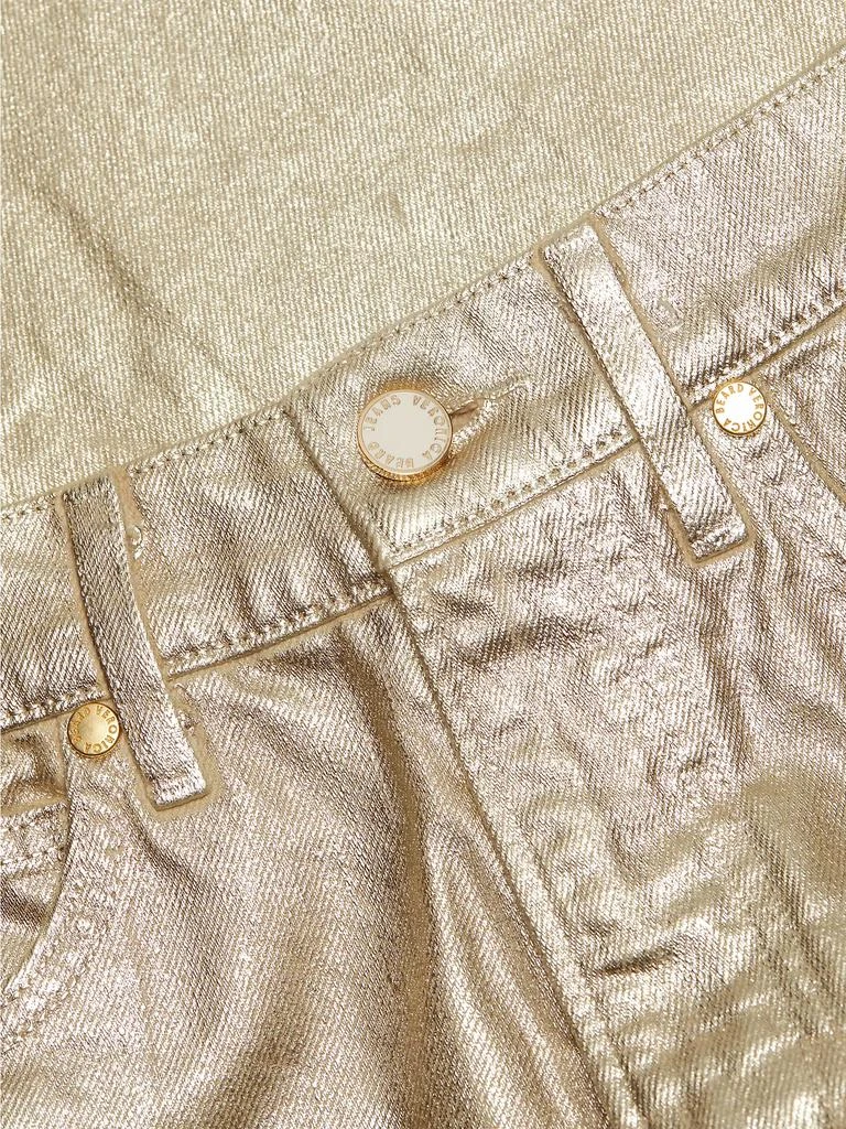 VERONICA BEARD Taylor Metallic Cropped High-Rise Wide-Leg Jeans 7