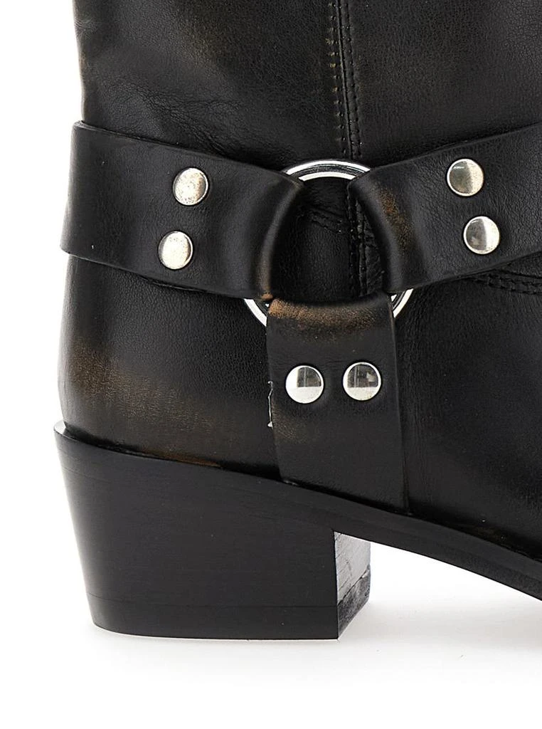 Paris Texas 'Roxy' Black Western Style Ankle Boots With Brown Nuances In Leather Woman 4