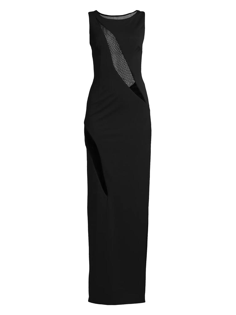 Katie May Mesquite Mesh-Insert Column Gown