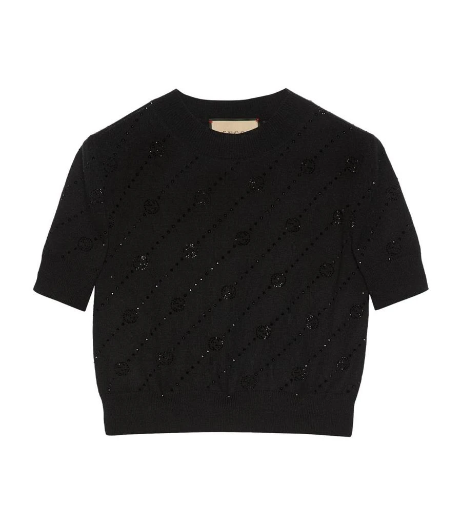 Gucci Cashmere Embellished Interlocking G Sweater 1