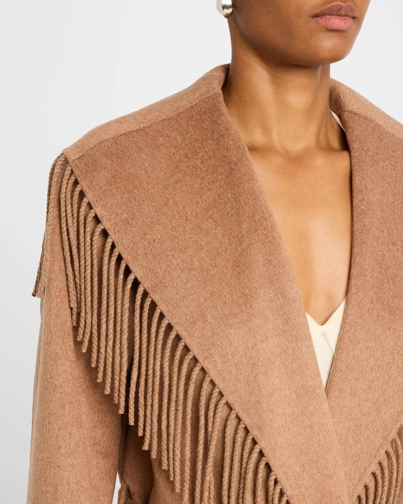 SIMKHAI Carrie Belted Fringe Robe Coat 5