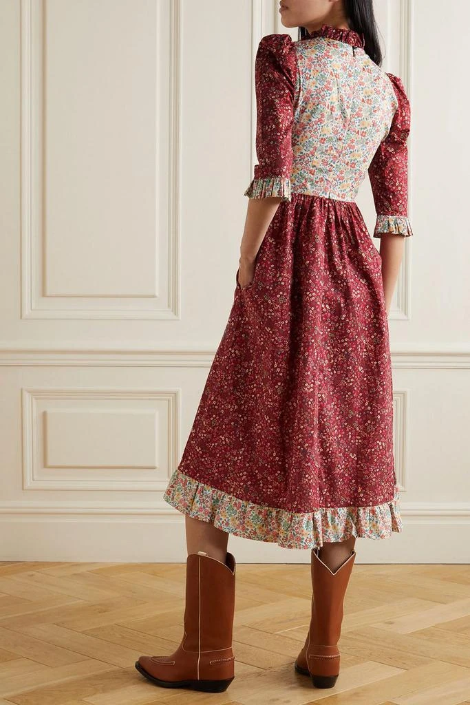 O PIONEERS Clara ruffled floral-print cotton-poplin midi dress 3