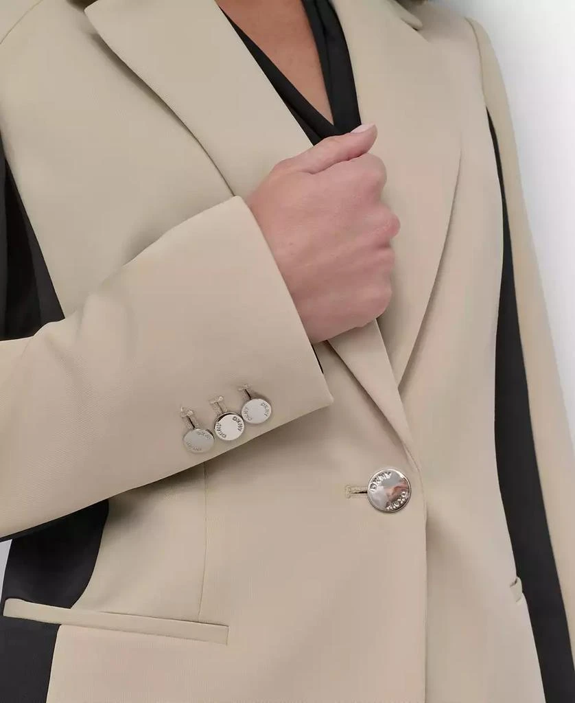 DKNY Women's Two-Tone One-Button Colorblock Blazer 5