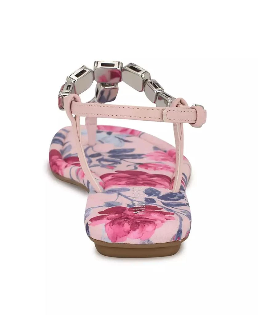 Nine West Women's Dynasti Embellished T-Strap Flat Sandals 3