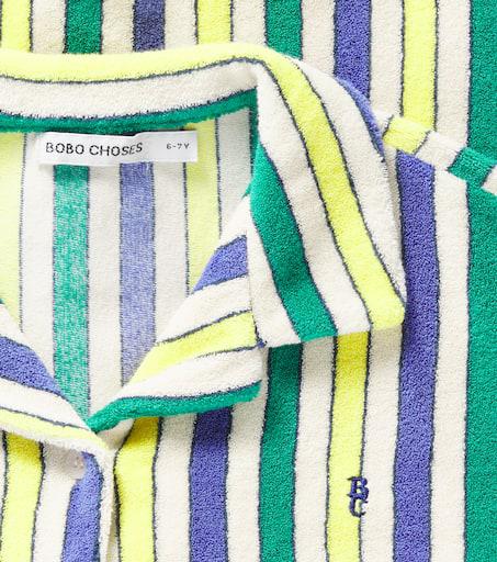 BOBO CHOSES Striped colorblock cotton terry shirt
