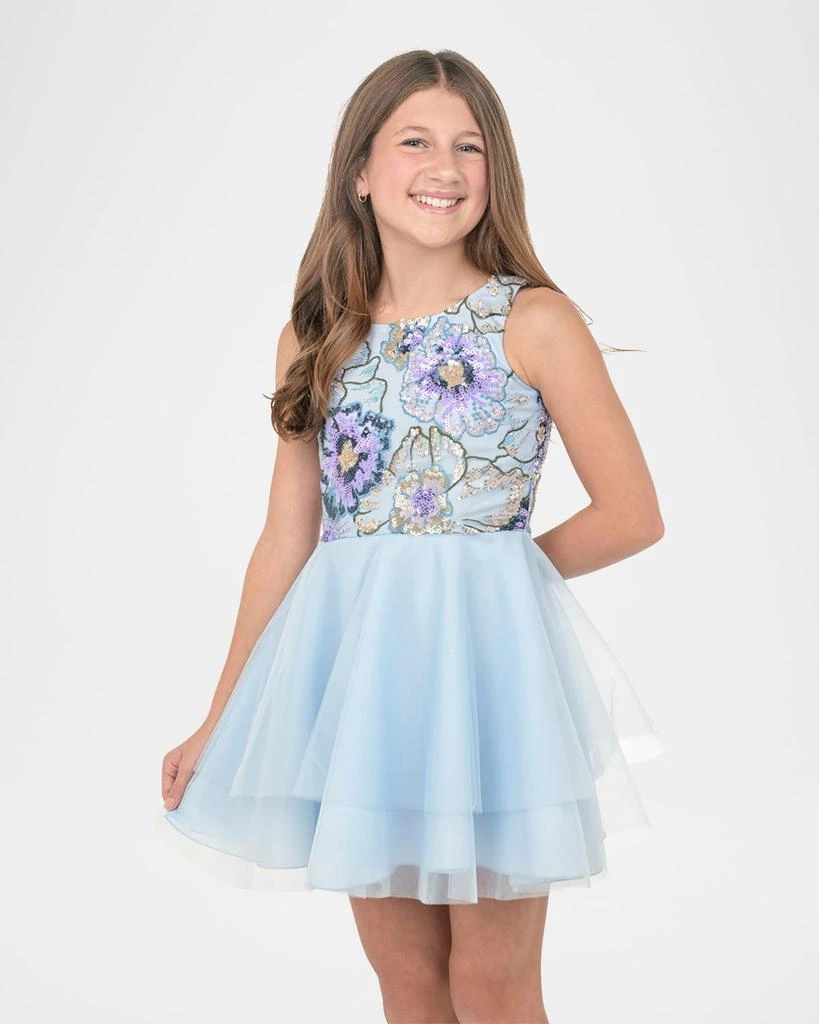 Zoe Girl's Ayla Floral Embroidered Tulle Dress, Size 7-16 4