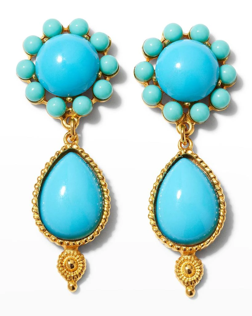 BEN-AMUN Gold Stone Dangle Earrings 1