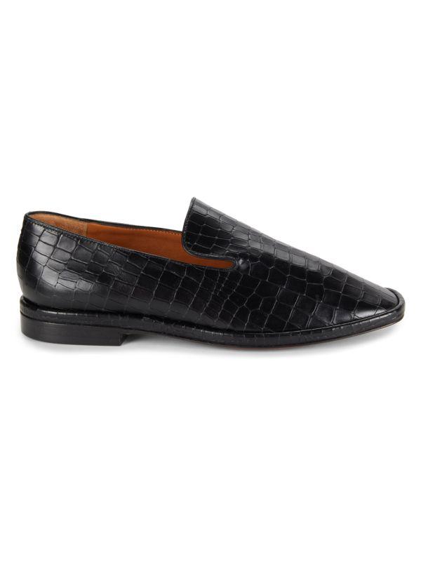 Clergerie Olympia Alligator-Embossed Leather Loafers