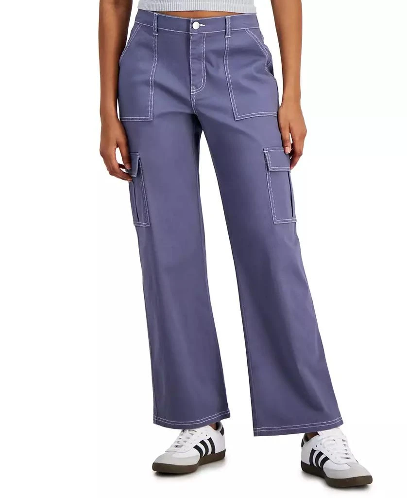Ultra Flirt Juniors' Wide-Leg Comfort Fit Cargo Utility Pants 1