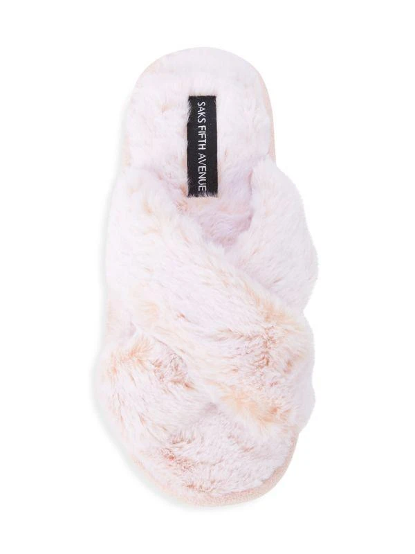 Saks Fifth Avenue Emily Faux Fur Slippers 5