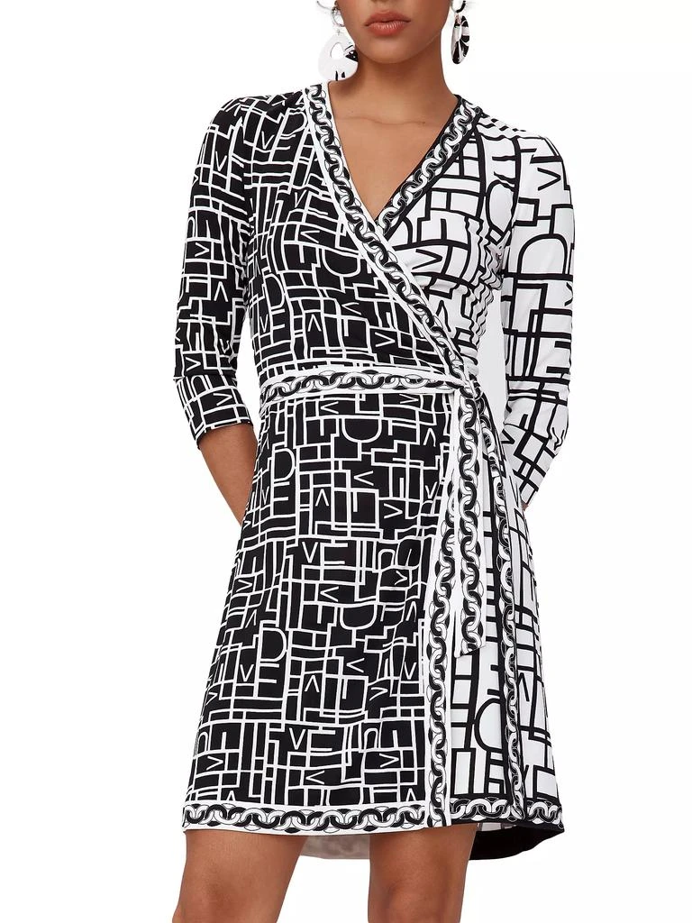 Diane von Furstenberg Hera Logo &amp; Chain-Link Mini Wrap Dress 2