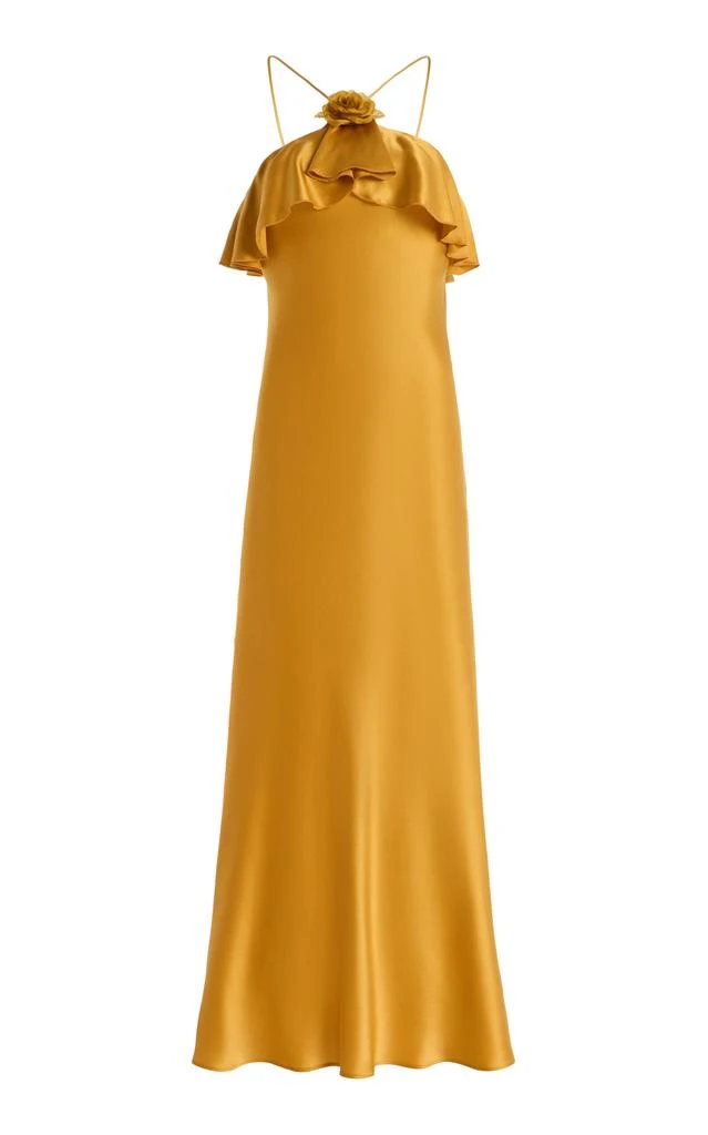 satin halter slip dress Women's Satin Halter Neck Backless Slip Maxi Dress, Grey / S