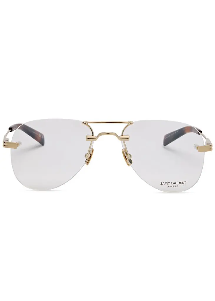 Yves Saint Laurent Rimless aviator-style optical glasses 2
