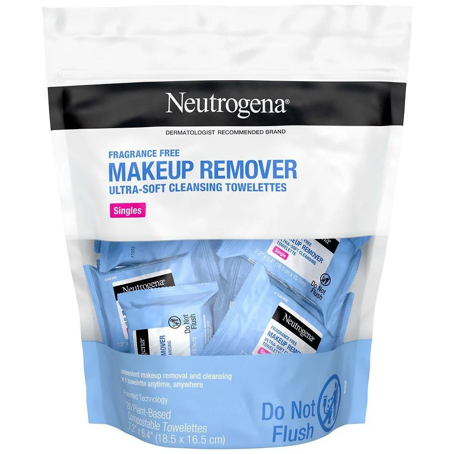 Neutrogena Makeup Remover Cleansing Towelettes, Individually-Wrapped Daily Face Wipes Fragrance-Free 1