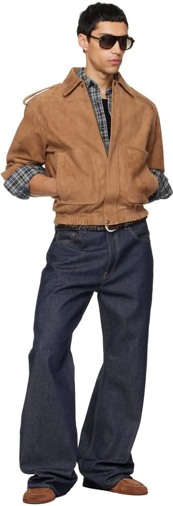 TONYWACK Tan Goat Suede Bomber Jacket 5