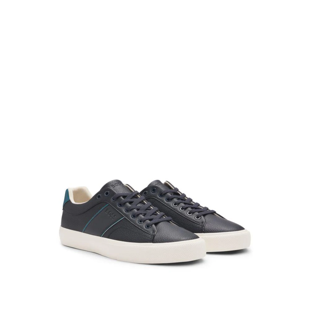 Hugo Boss Faux-leather trainers with plain and grained textures 1