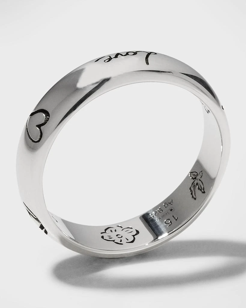 Gucci Blind for Love 5mm Sterling Silver Band Ring 5