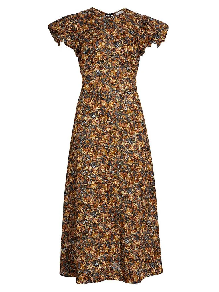 DÔEN Rhodia Floral Cotton Midi-Dress 1
