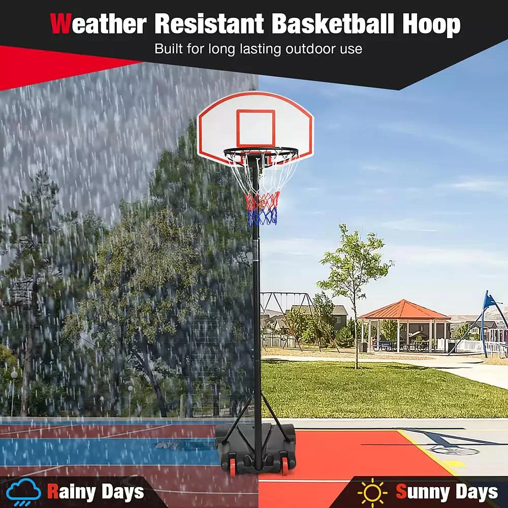 Costway Adjustable Basketball Hoop System Stand Kid Indoor Outdoor Net Goal 4