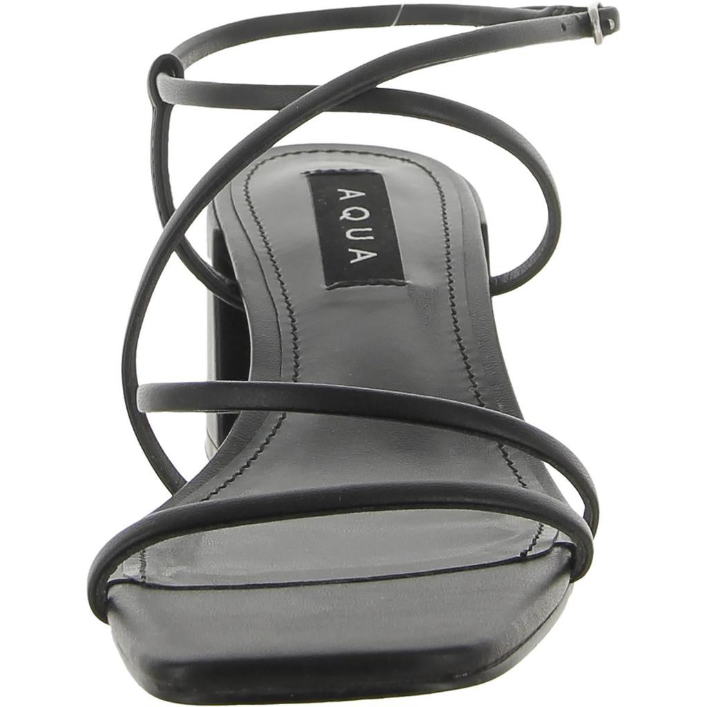 Aqua Raya Womens Faux Leather Ankle Strap Strappy Sandals