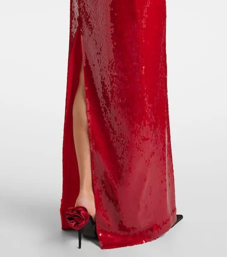 Magda Butrym Floral-appliqué sequined gown 5