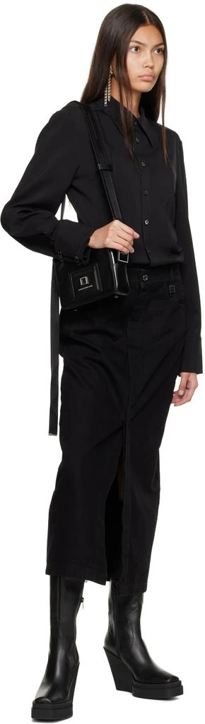 Wooyoungmi Black Washed Denim Midi Skirt 4
