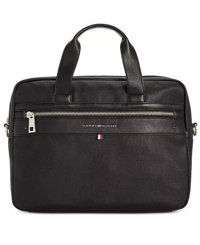 Tommy Hilfiger Men's Pebble Faux-Leather Leo Briefcase