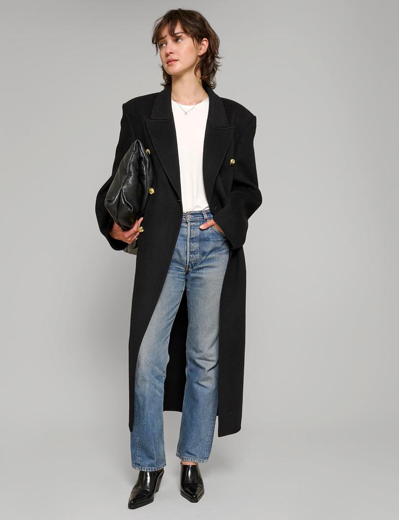 Pixie Market Oversized Wool Gold-Button Maxi Coat