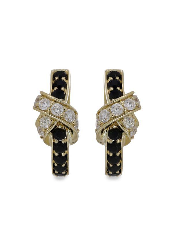 HUEB Fitas 14K Yellow Gold, Black Onyx & Diamond Huggie Earrings