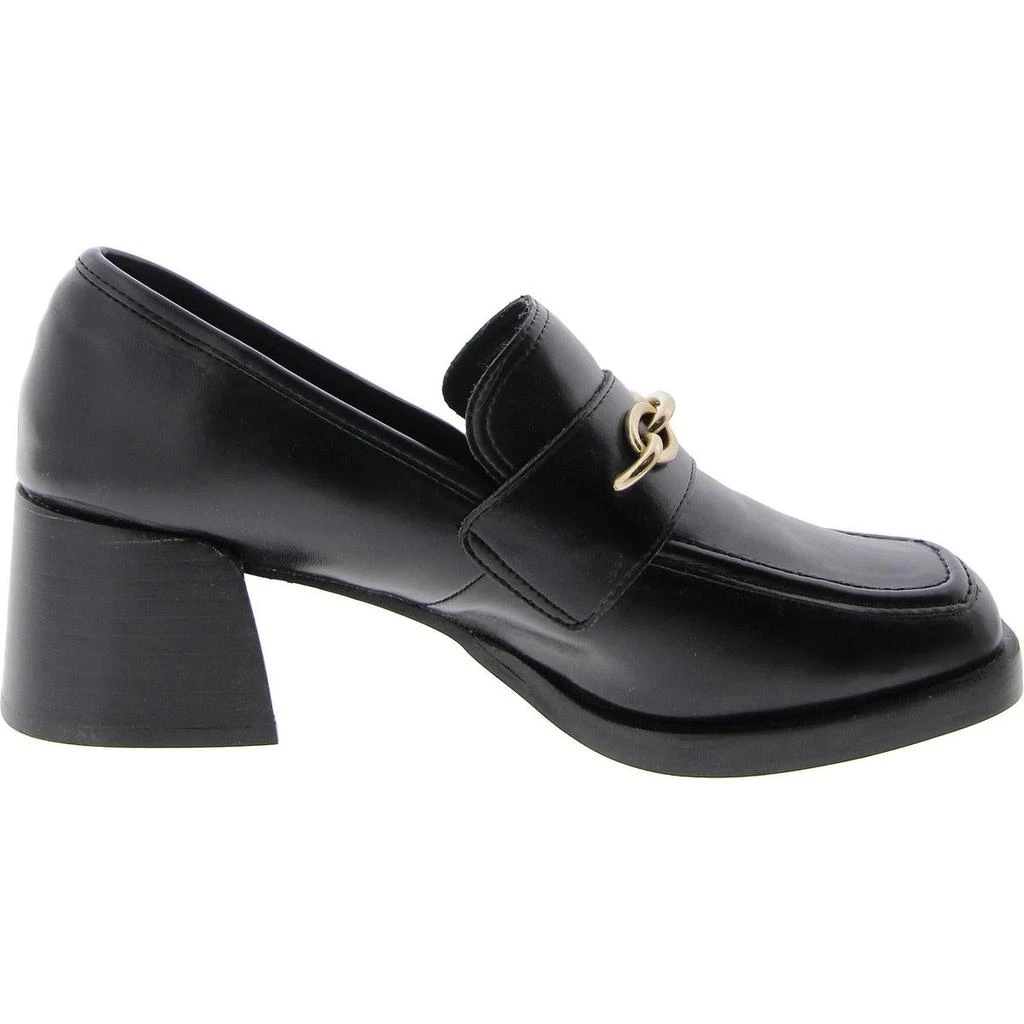 Steve Madden Clarkson Womens Faux Leather Block Heel Loafer Heels 2