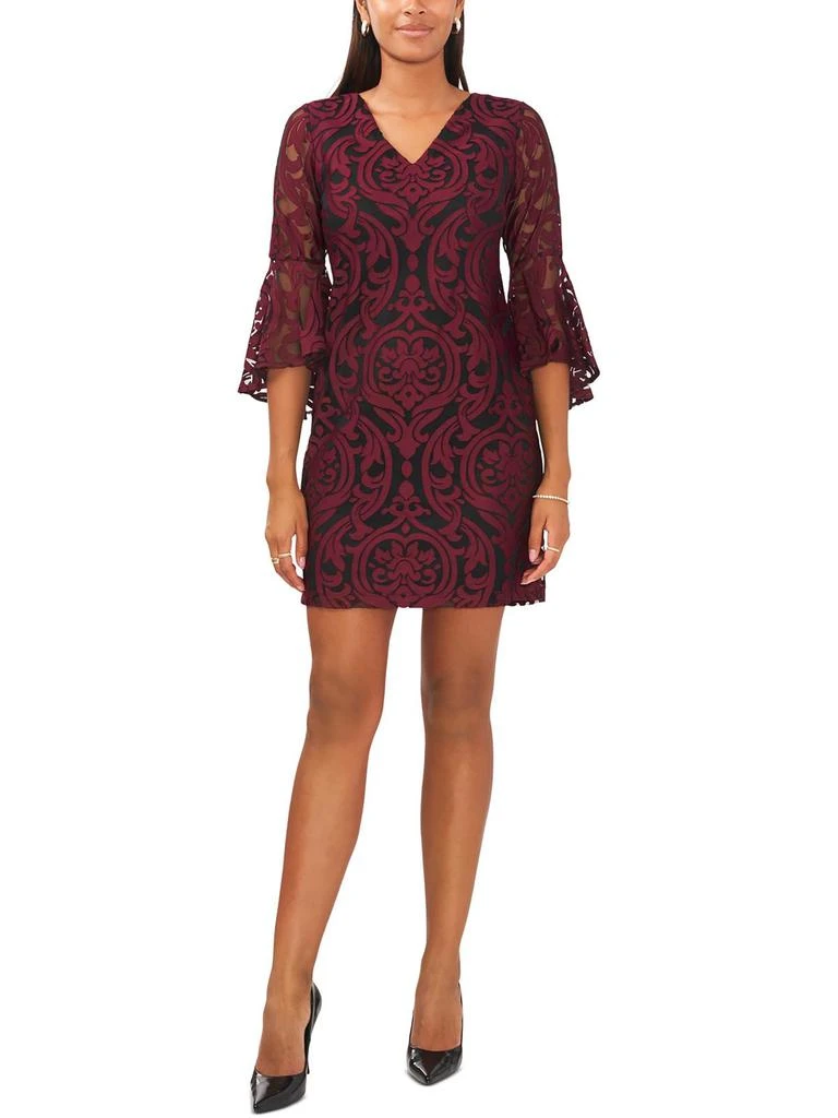 MSK Petites Womens Lace Bell Sleeve Midi Dress 3