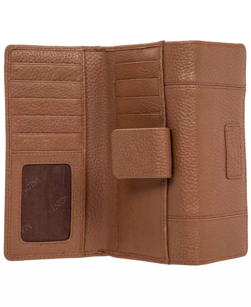 Mancini Leather Goods Women's Pebbled Collection RFID Secure Mini Clutch Wallet 5
