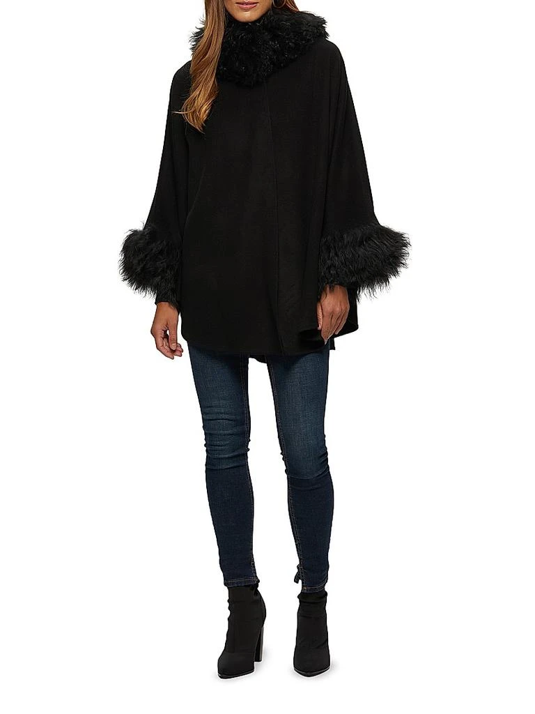 Gorski Cashmere and Wool Cape with Lamb Trim 5
