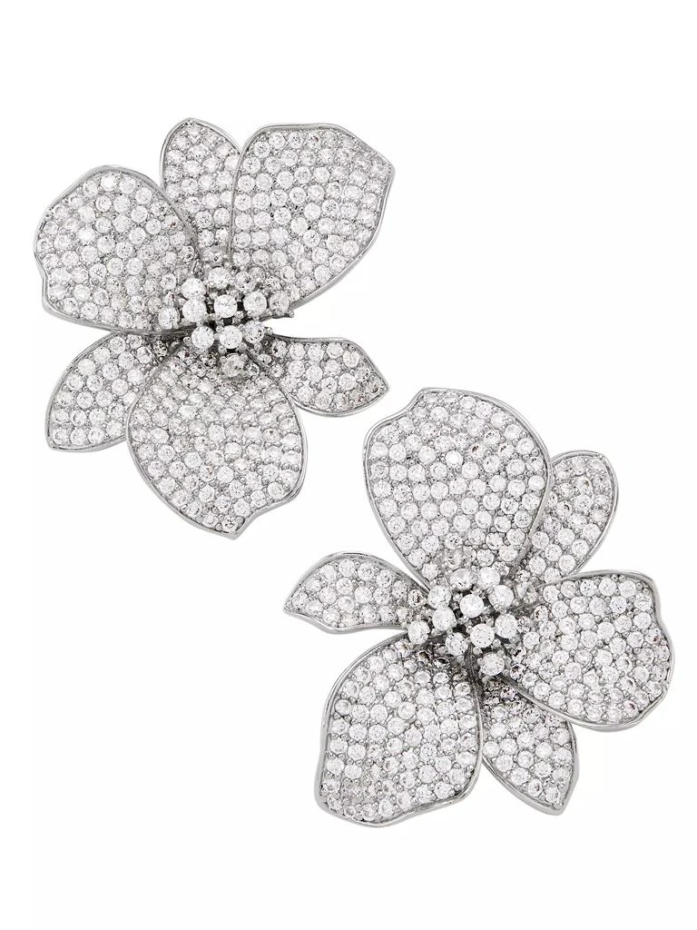 Shashi Eden Sterling Silver &amp; Cubic Zirconia Flower Earrings 1