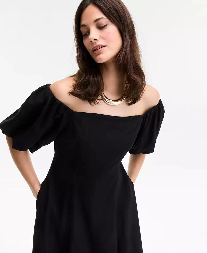 INC International Women's On/Off-The-Shoulder Puff-Sleeve Midi Dress, Exclusively at Macy's 3