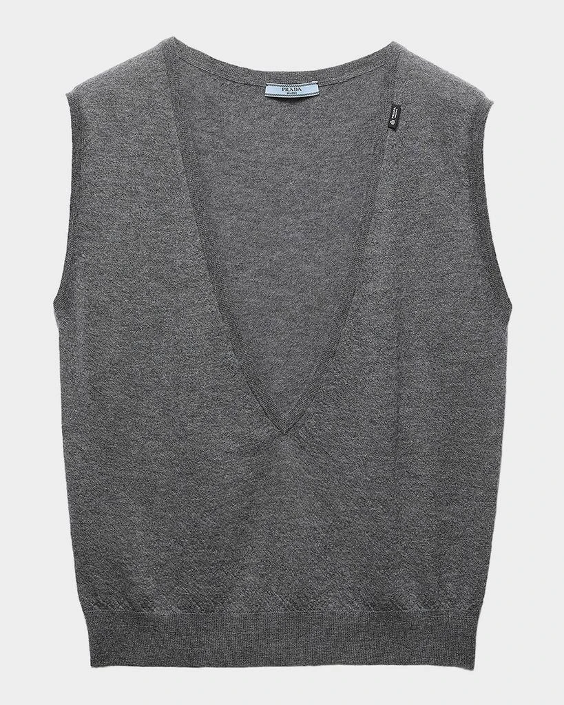 Prada Deep V-Neck Cashmere Vest