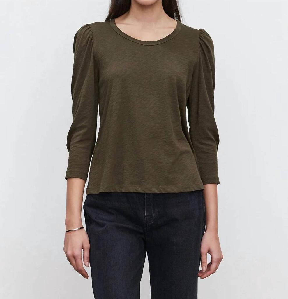 Velvet by Graham & Spencer Velvet By Graham & Spencer - Wilda Slub Mutton Sleeve Tee