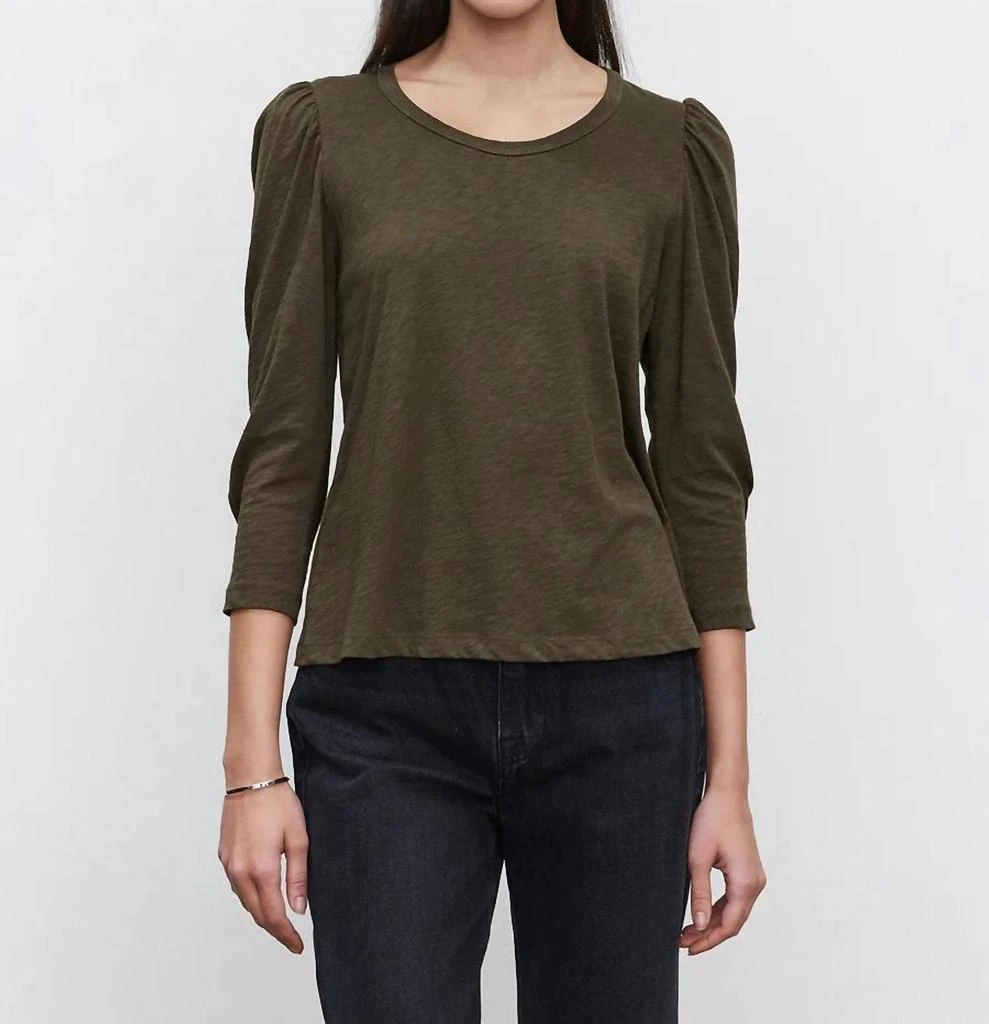 Velvet by Graham & Spencer Velvet By Graham & Spencer - Wilda Slub Mutton Sleeve Tee 1