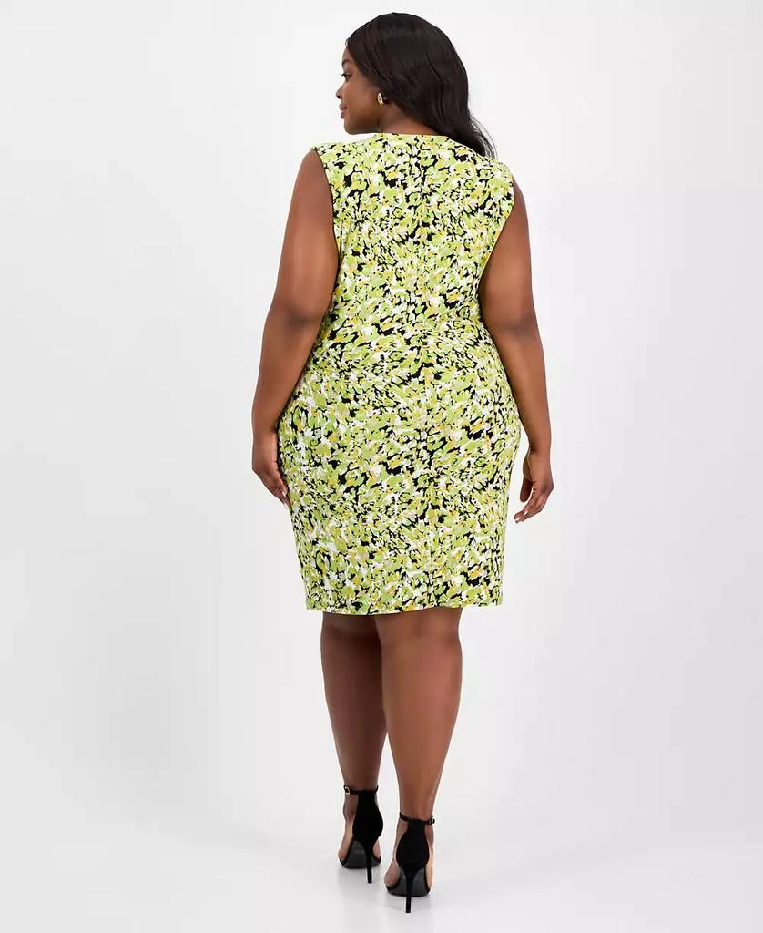 Kasper Plus Size Sleeveless Printed Fax-Wrap Dress 5